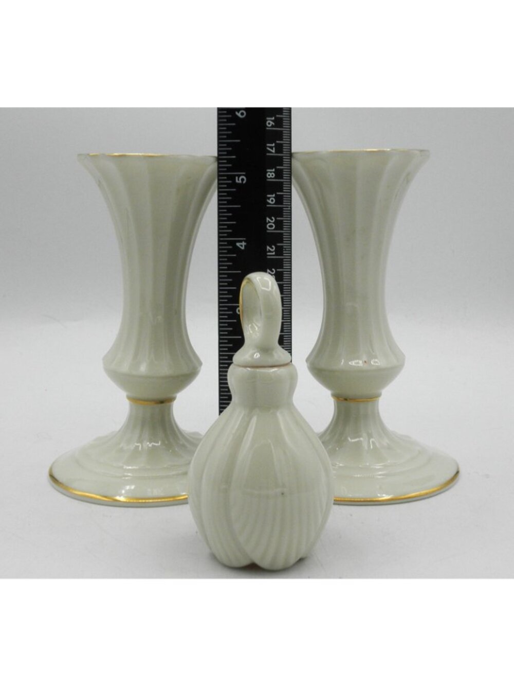Set of Classic Collection by Lenox 5-1/2 inch Candlestick Holders w/Snuffer - Picture 5 of 9